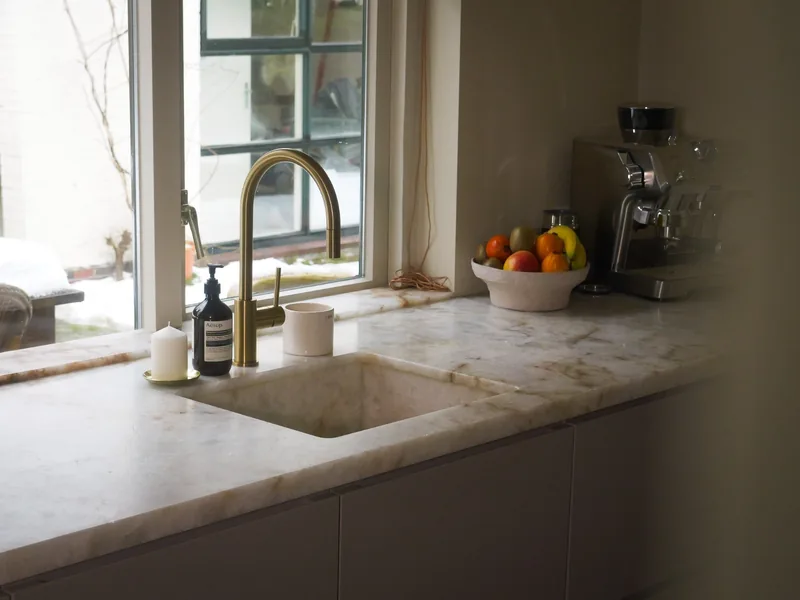 After: Kitchen replaced and replanned